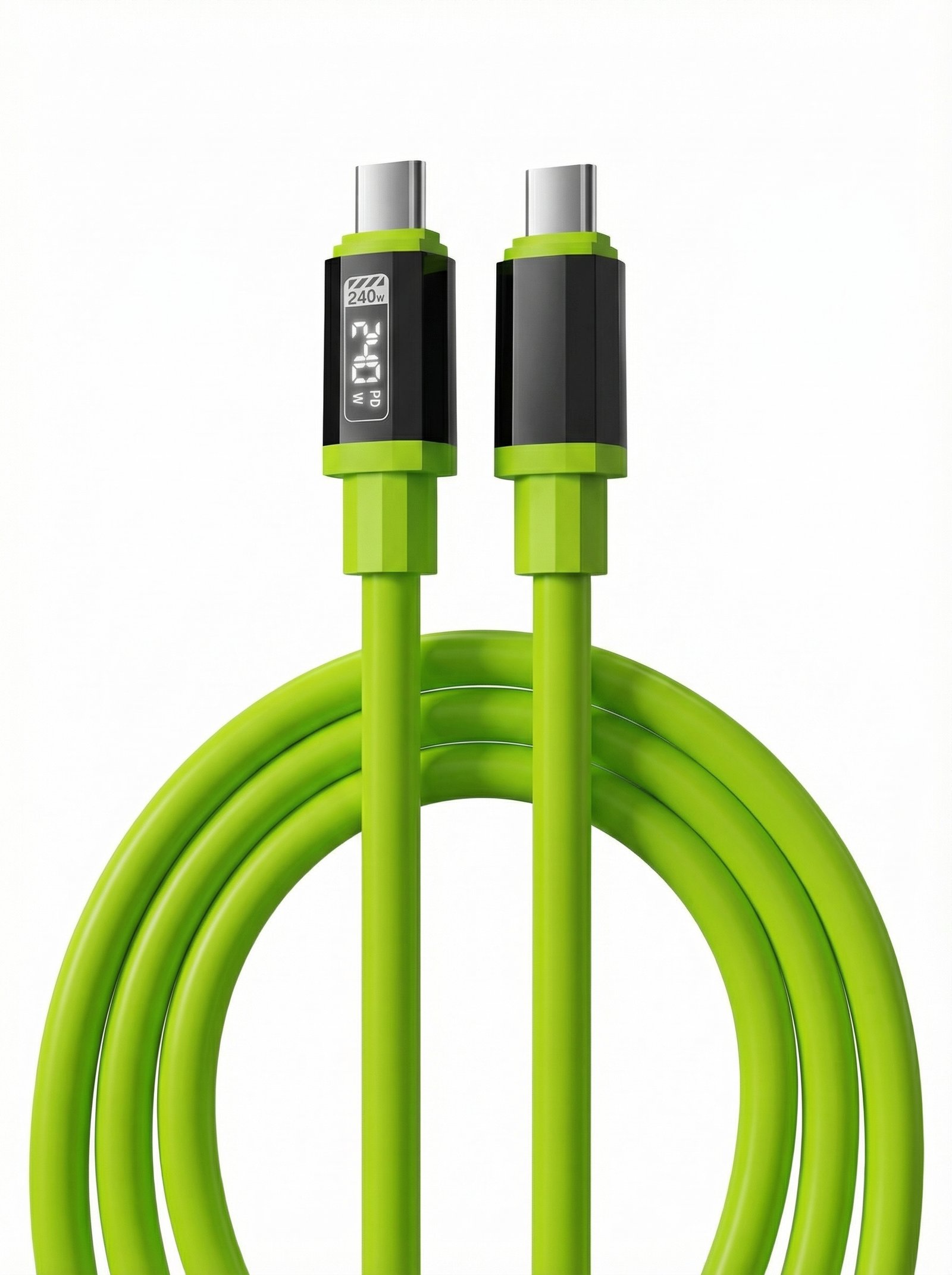 Pixel Essentials 240W USB-C Cable Digital Display Green