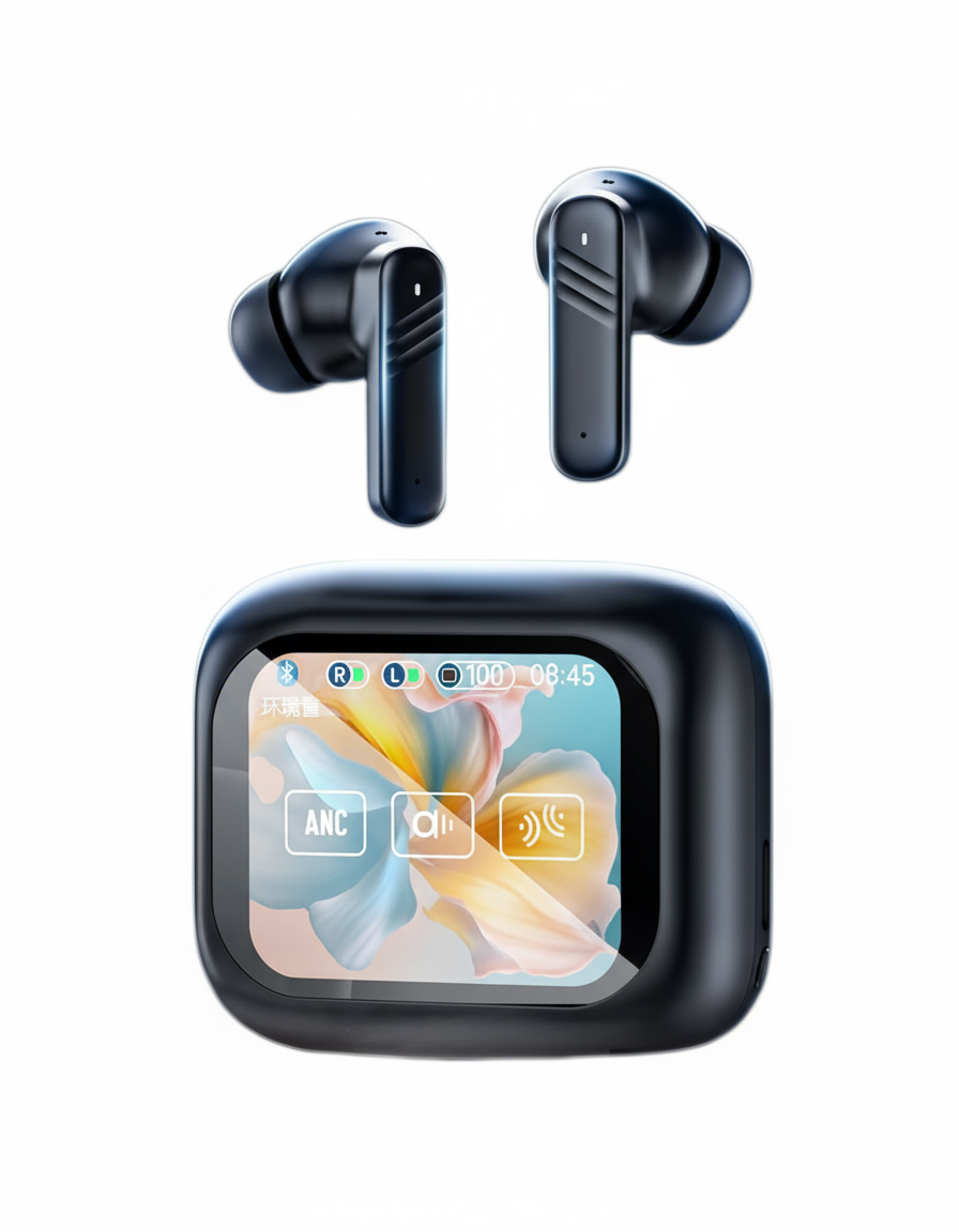 Pixel Essentials Smart Display ANC Wireless Earbuds with Bluetooth 5.4 ...